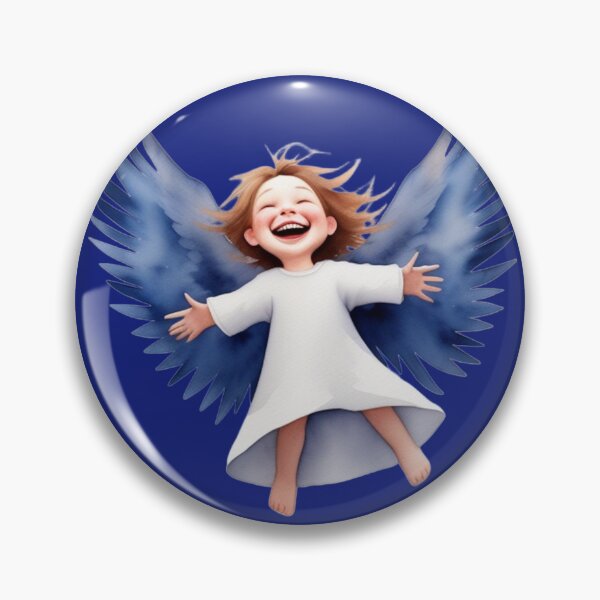Item preview, Laughing angel (blue), with open arms, not just for Christmas designed and sold by kikidu21.