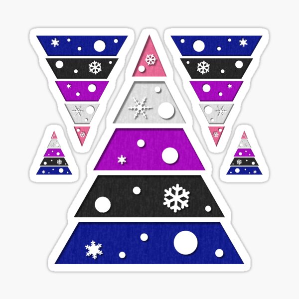 Minimalist Christmas Tree in Gender Fluid Pride Flag Colors Sticker