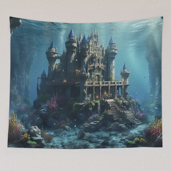 Item preview, Fantasy Underwater Castle of the Lost Sea - 3 designed and sold by nyathiwa.