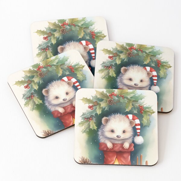 Item preview, Holly Hedgehog Christmas designed and sold by cute-animals99.