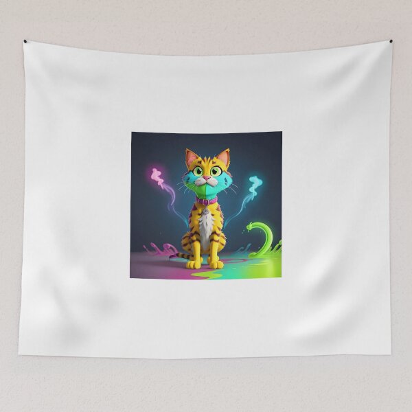 Item preview, Brightly colored cat designed and sold by gosecreativo20.