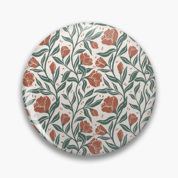 Item preview,  Rustic Floral with Climbing Vines in Teal and Coral designed and sold by ashandinkstudio.