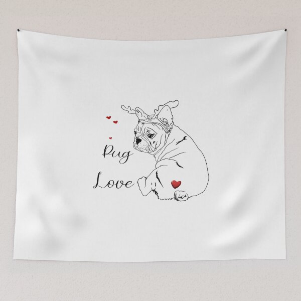 Item preview, Romantic Cute Pug  designed and sold by Anastasiia Yurevych.