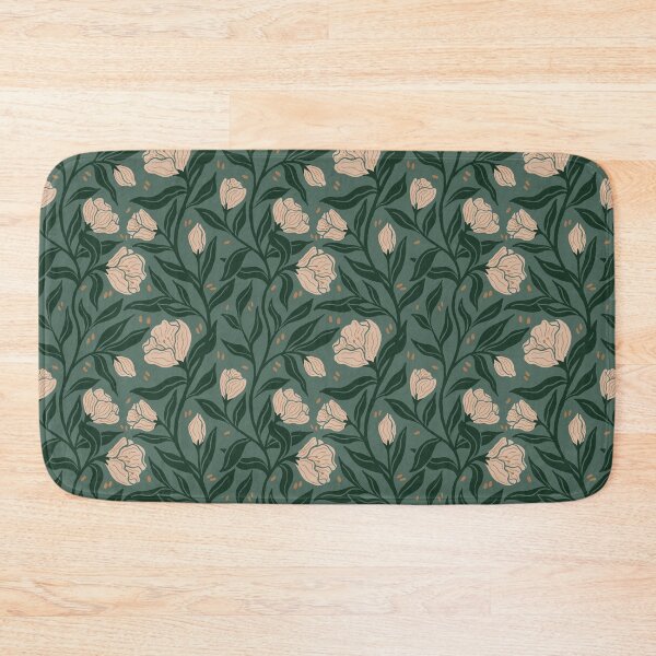 Item preview, Rustic Floral with Climbing Vines in Teal and Cream designed and sold by ashandinkstudio.