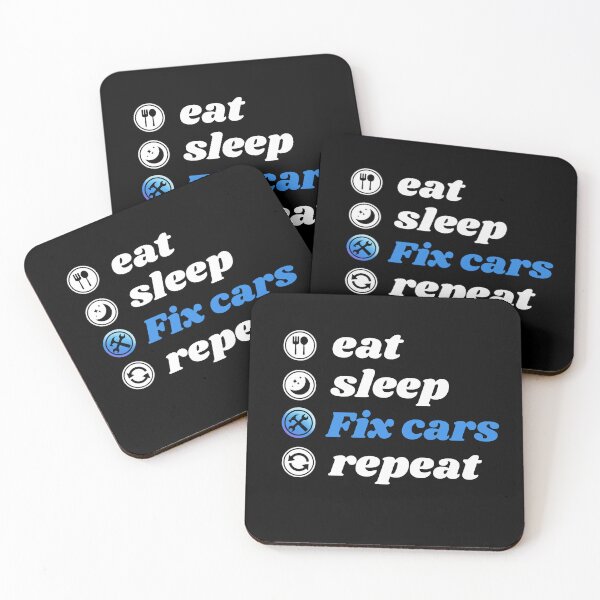 Item preview, Cool Eat Sleep Fix Cars Repeat,  Funny Car Enthusiast designed and sold by Modren-design.