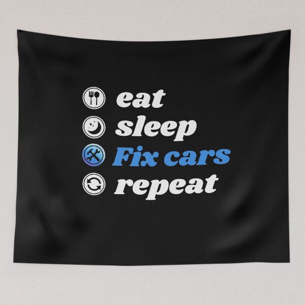Item preview, Cool Eat Sleep Fix Cars Repeat,  Funny Car Enthusiast designed and sold by Modren-design.