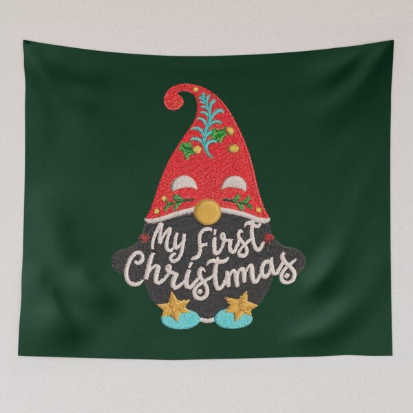 Item preview, My first Christmas with Christmas gnome in Embroidery design designed and sold by Babee-24.