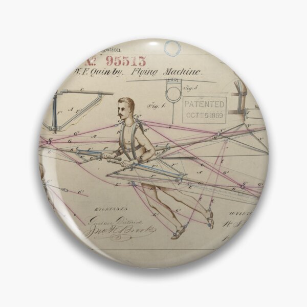 Item preview, Antique Patent Drawing Personal Flying Machine designed and sold by ReverseBleach.