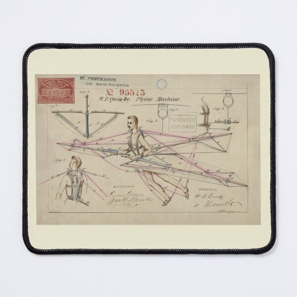 Item preview, Antique Patent Drawing Personal Flying Machine designed and sold by ReverseBleach.
