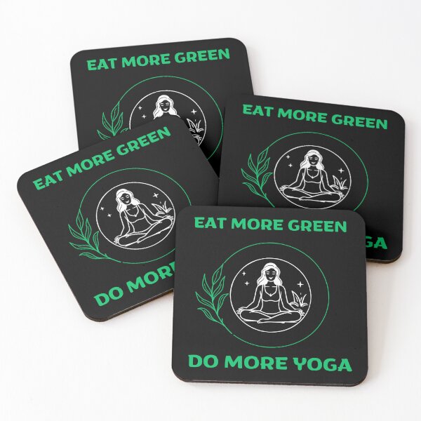 Item preview, Eat more green, do more yoga, yoga girl designed and sold by JuniperusArt.
