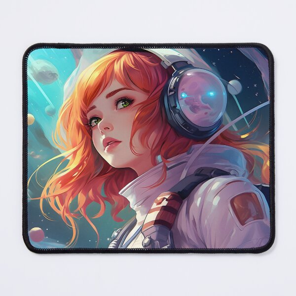 Item preview, Dreamlike anime girl in space astronaut portrait art designed and sold by TheArtistOf2022.