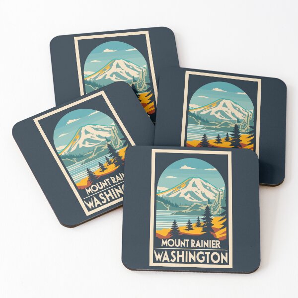 Item preview, A Vintage Travel Art of the Mount Rainier National Park - Washington - US  designed and sold by GoodOldVintage.