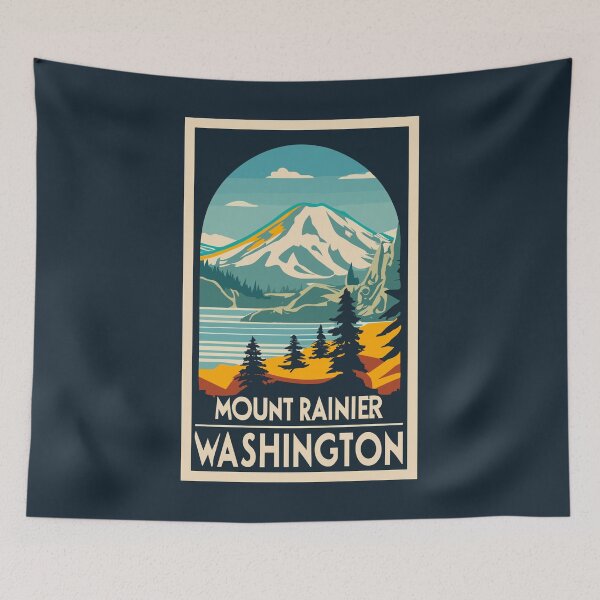 Item preview, A Vintage Travel Art of the Mount Rainier National Park - Washington - US  designed and sold by GoodOldVintage.