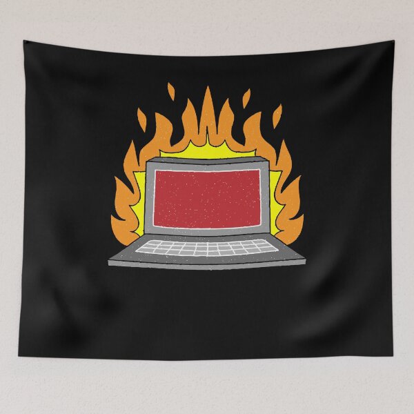 Item preview, laptop in fire designed and sold by Redstrawberry13.