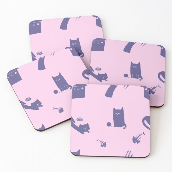 Item preview, Cute cats on pink background pattern  designed and sold by mamistry11.