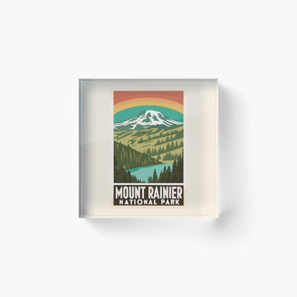 Item preview, A Vintage Travel Art of the Mount Rainier National Park - Washington - US  designed and sold by GoodOldVintage.