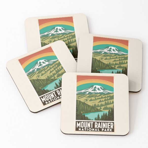 Item preview, A Vintage Travel Art of the Mount Rainier National Park - Washington - US  designed and sold by GoodOldVintage.