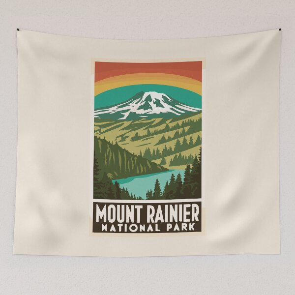 Item preview, A Vintage Travel Art of the Mount Rainier National Park - Washington - US  designed and sold by GoodOldVintage.