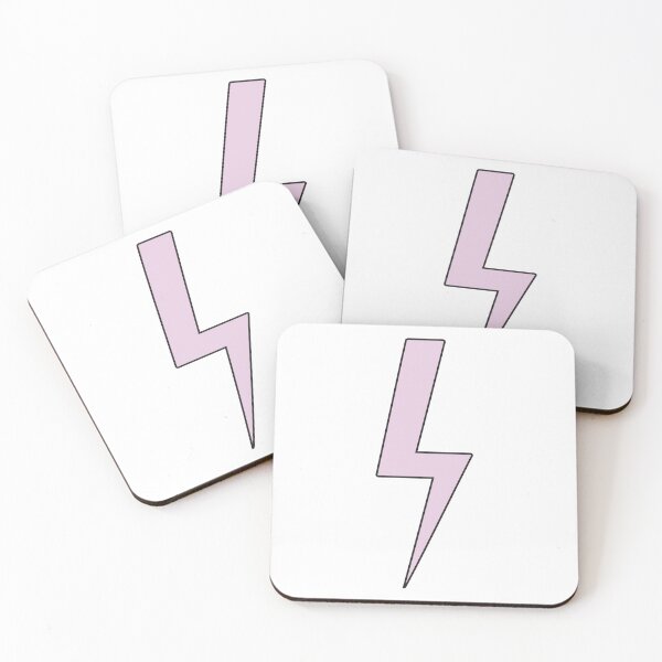 Item preview, Lightning bolt | light Pink Flash with black outline -  designed and sold by PurpleLoveStore.