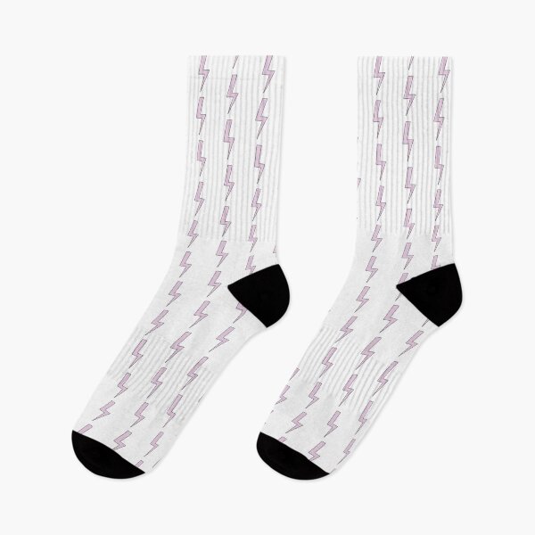 Item preview, Lightning bolt | light Pink Flash with black outline -  designed and sold by PurpleLoveStore.