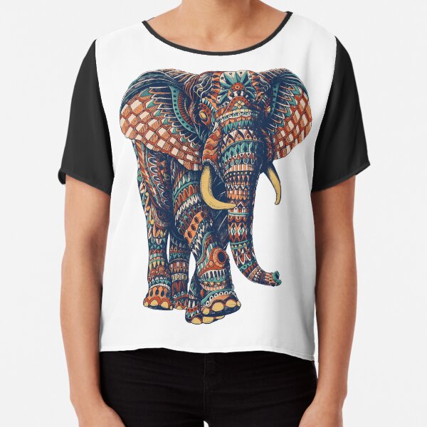 Ornate Elephant v2 (Color Version) Chiffon Top