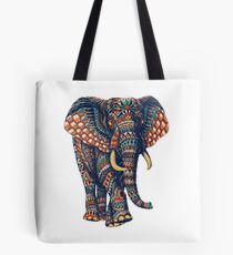 Bolsa de tela Ornate Elephant v2 (Versión en color)