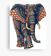 Verzierter Elefant v2 (Farbversion) Leinwanddruck