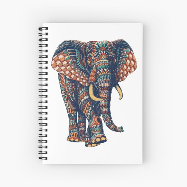 Ornate Elephant v2 (Color Version) Spiral Notebook