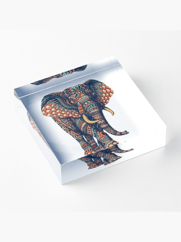 Alternate view of Ornate Elephant v2 (Color Version) Acrylic Block