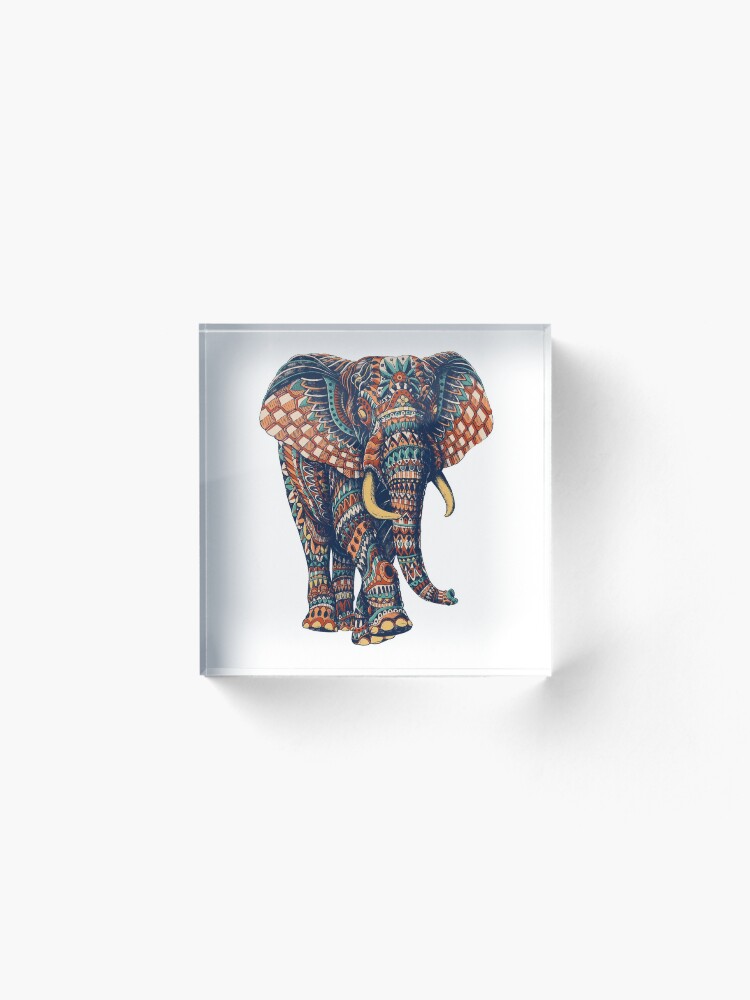 Alternate view of Ornate Elephant v2 (Color Version) Acrylic Block