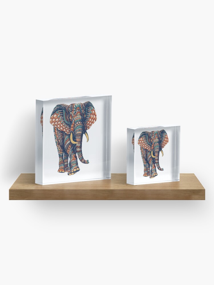 Alternate view of Ornate Elephant v2 (Color Version) Acrylic Block