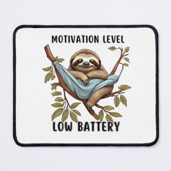 Item preview, Motivation Level: Low Battery - Sleeping Sloth designed and sold by AleksKos.