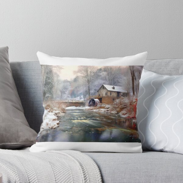 Item preview, Winter Serenity: A Snow-Covered Watermill designed and sold by Art By Bob Kramer.