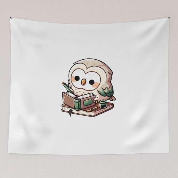 Artikelvorschau, Wise Owl Deep in Study with Books and Ink entworfen und verkauft von UmbrellaStudio1.