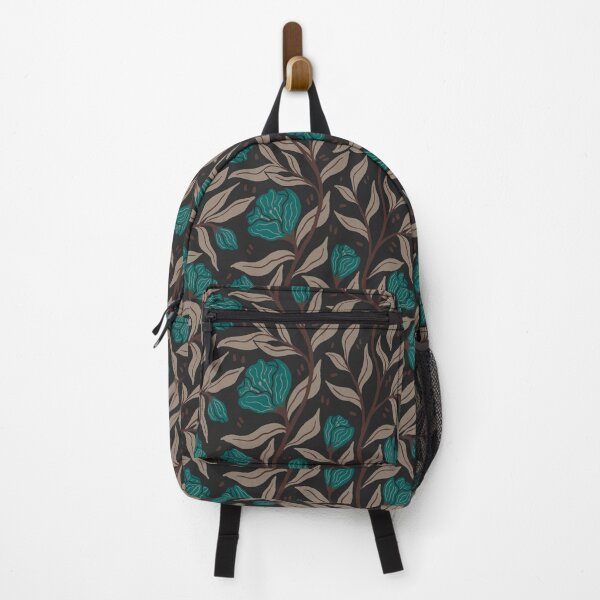 Item preview, Rustic Floral with Climbing Vines in Teal and Burgundy-Dark designed and sold by ashandinkstudio.