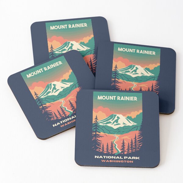 Item preview, A Vintage Travel Art of the Mount Rainier National Park - Washington - US  designed and sold by GoodOldVintage.