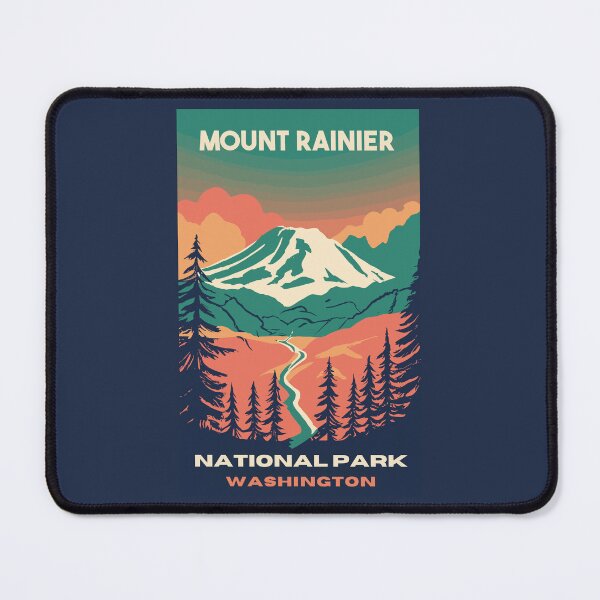 Item preview, A Vintage Travel Art of the Mount Rainier National Park - Washington - US  designed and sold by GoodOldVintage.