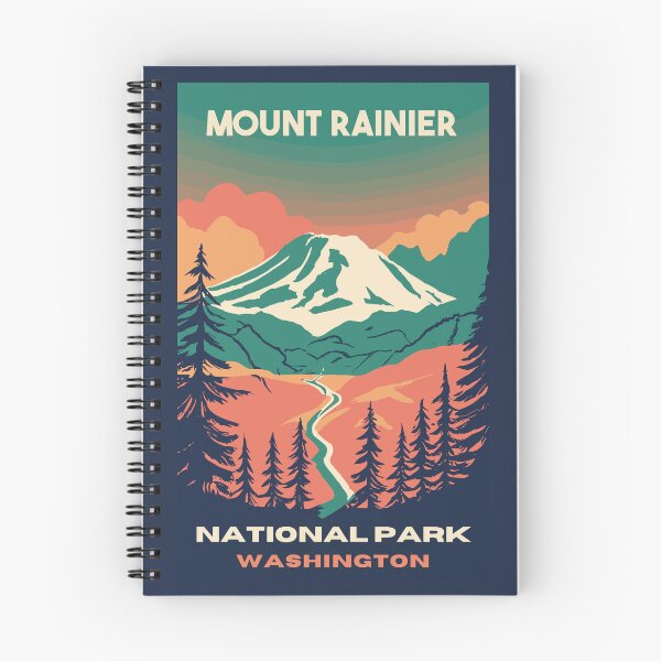 Item preview, A Vintage Travel Art of the Mount Rainier National Park - Washington - US  designed and sold by GoodOldVintage.