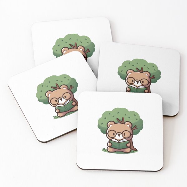 Item preview, Bookworm Bear Lost in a Good Read Under a Tree designed and sold by UmbrellaStudio1.