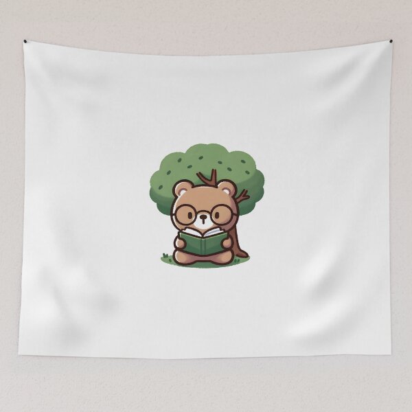 Item preview, Bookworm Bear Lost in a Good Read Under a Tree designed and sold by UmbrellaStudio1.