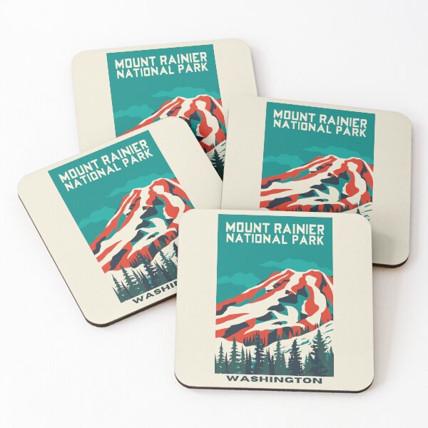 Item preview, A Vintage Travel Art of the Mount Rainier National Park - Washington - US  designed and sold by GoodOldVintage.