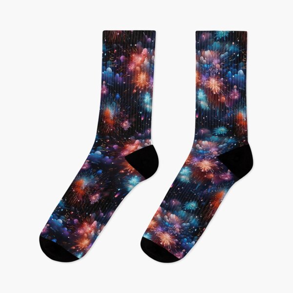 Item preview, Breathtaking New Year Fireworks on the night sky designed and sold by Sp3ctrumOfColor.