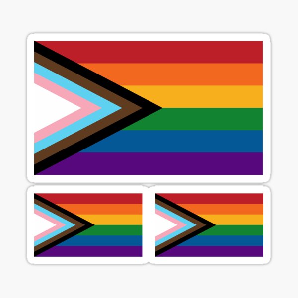Seamless Repeating Progressive Rainbow Pride Flag Pattern Sticker