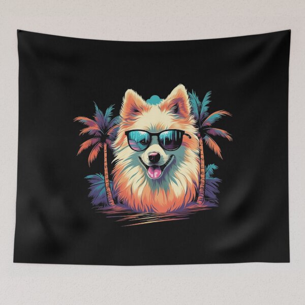 Item preview, Retro Wave American Eskimo Dog Shirt designed and sold by RedDesignSyc.