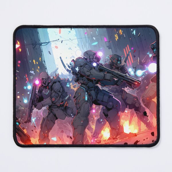 Item preview, Mech soldiers attacking a city art designed and sold by TheArtistOf2022.