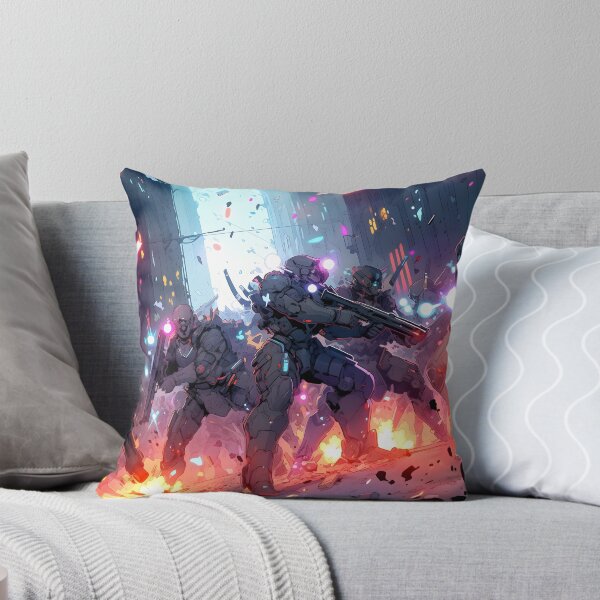 Item preview, Mech soldiers attacking a city art designed and sold by TheArtistOf2022.