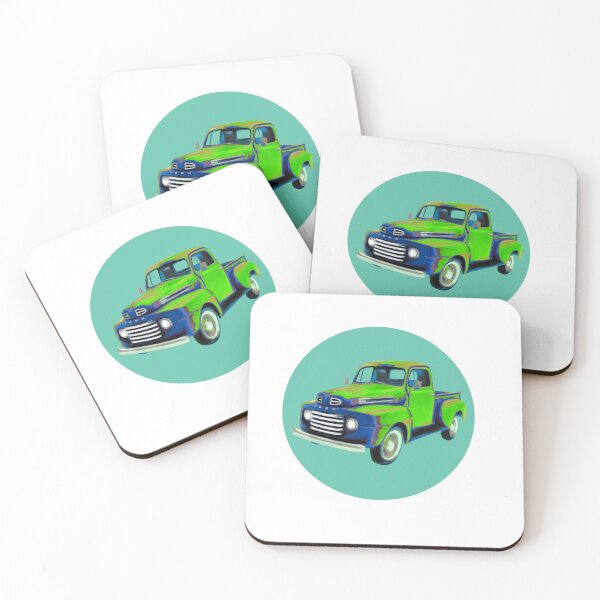 Item preview, Ford F-1 truck 1948 neon circle digital painting Artist Tuulerand designed and sold by tuulerand.