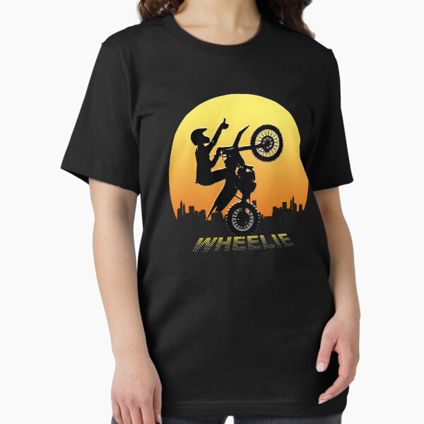 Item preview,  Wheelie, silhouette of bike stunt, Motocross Stunt Rider T-shirt designed and sold by Shlomo Cohen.
