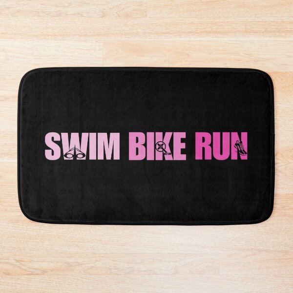 Item preview, Triathlon swim bike run icon female triathlete girl typography pink designed and sold by portrait4you.