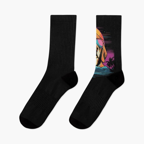 Item preview, Retro Wave Beagle Dog Shirt designed and sold by RedDesignSyc.
